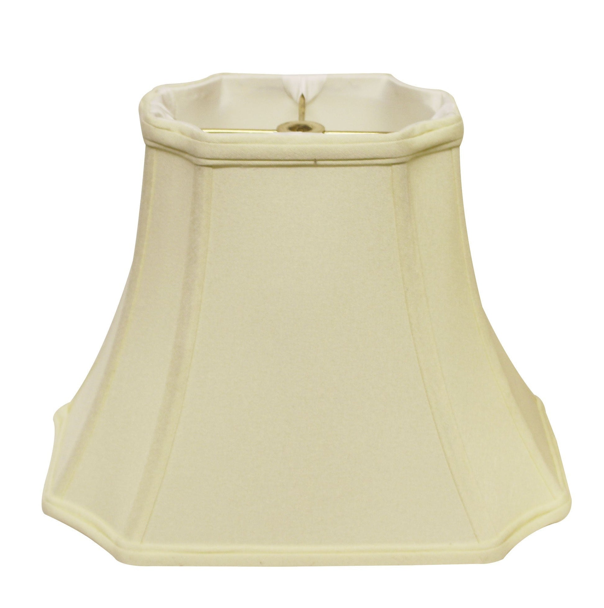 HomeRoots 17" Inverted Rectangle Shantung Lampshade in Ivory Finish