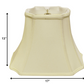 HomeRoots 17" Inverted Rectangle Shantung Lampshade in Ivory Finish