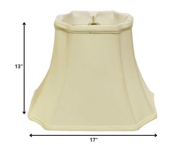 HomeRoots 17" Inverted Rectangle Shantung Lampshade in Ivory Finish