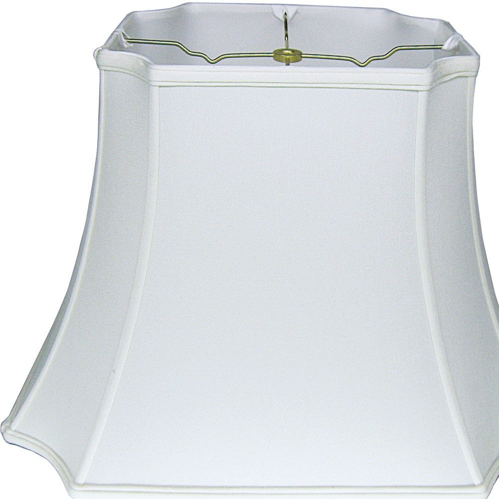 HomeRoots 17" Inverted Rectangle Shantung Lampshade in Snow Finish