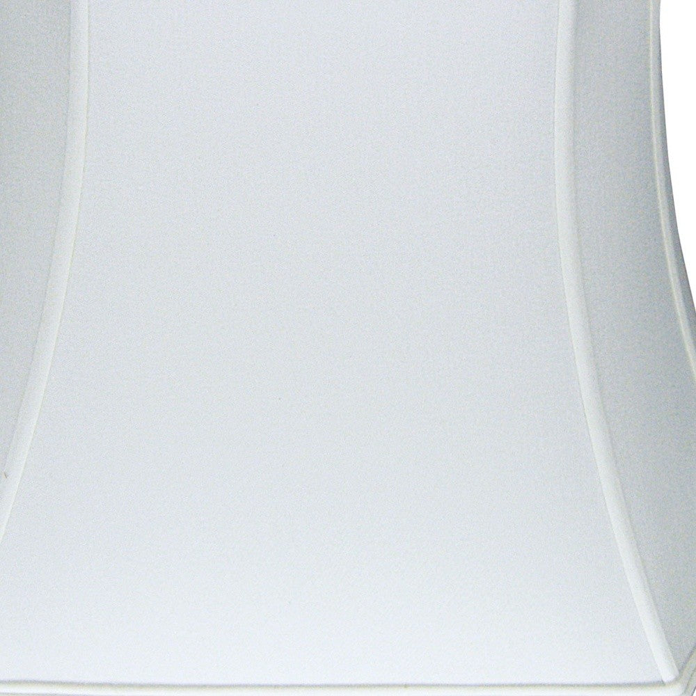 HomeRoots 17" Inverted Rectangle Shantung Lampshade in Snow Finish