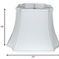 HomeRoots 17" Inverted Rectangle Shantung Lampshade in Snow Finish