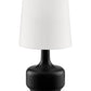 HomeRoots 17" Modern Table Lamp With Touch Switch in Matte Black Finish