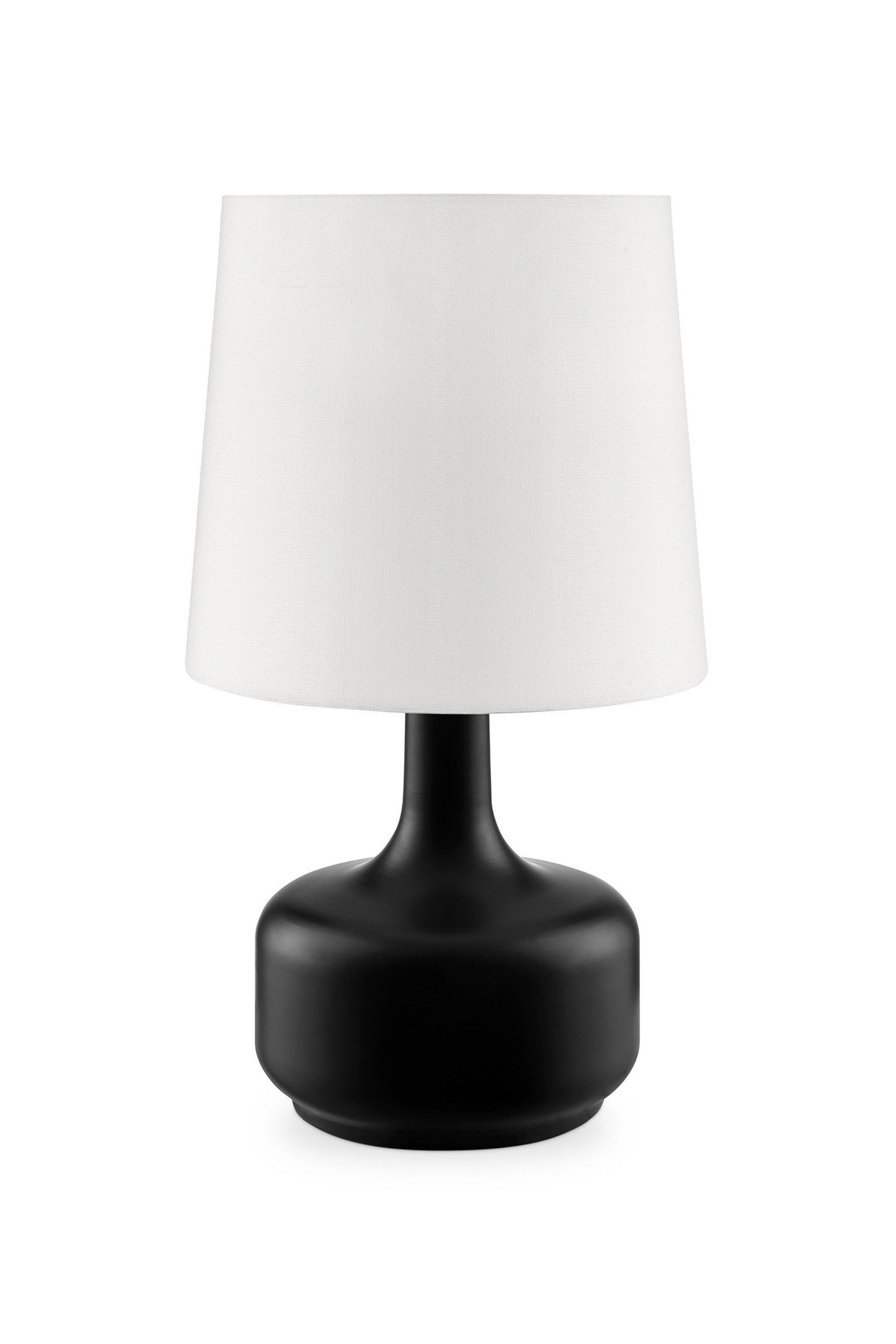 HomeRoots 17" Modern Table Lamp With Touch Switch in Matte Black Finish
