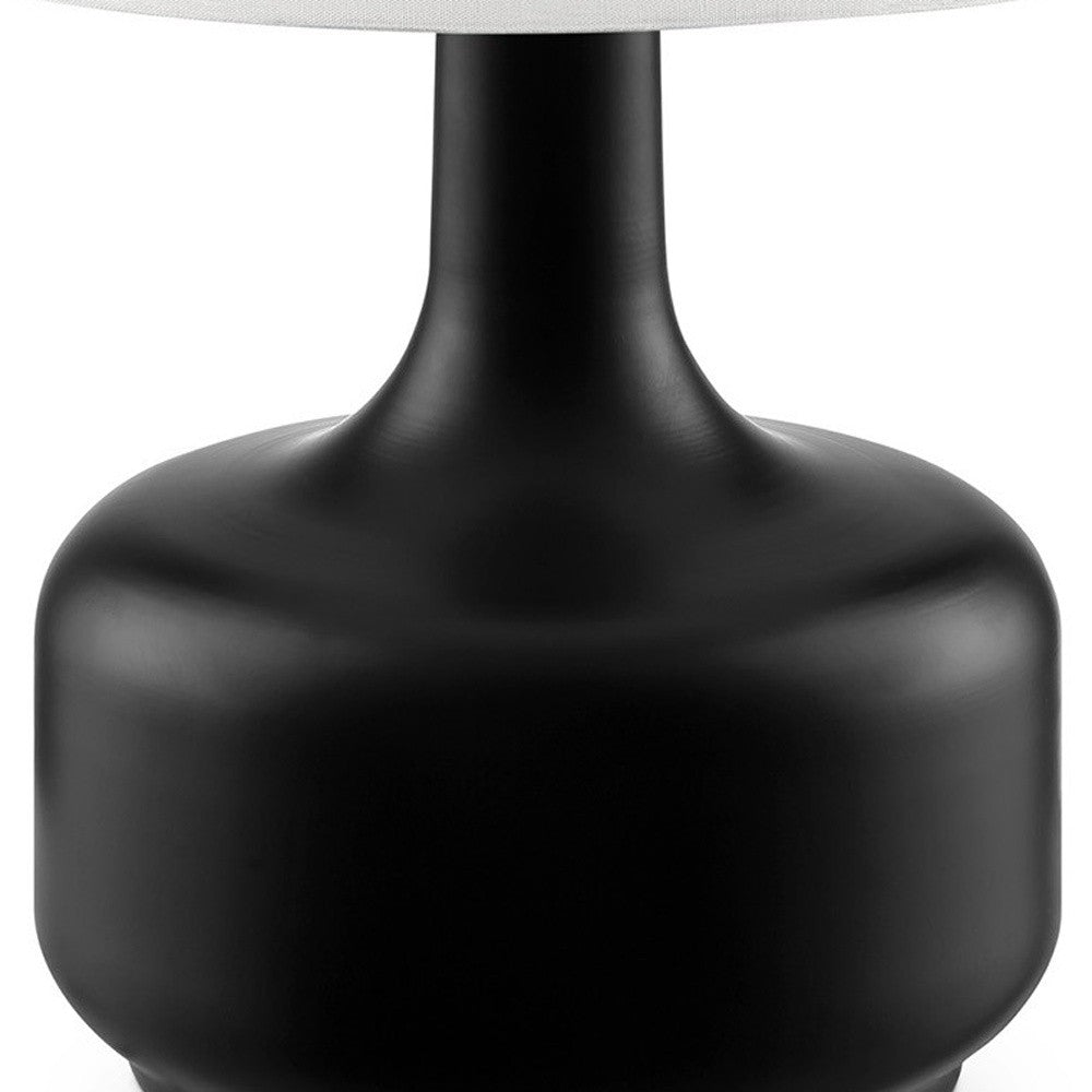 HomeRoots 17" Modern Table Lamp With Touch Switch in Matte Black Finish