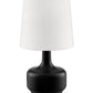 HomeRoots 17" Modern Table Lamp With Touch Switch in Matte Black Finish