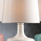 HomeRoots 17" Modern Table Lamp With Touch Switch in Powder White Finish