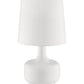 HomeRoots 17" Modern Table Lamp With Touch Switch in Powder White Finish