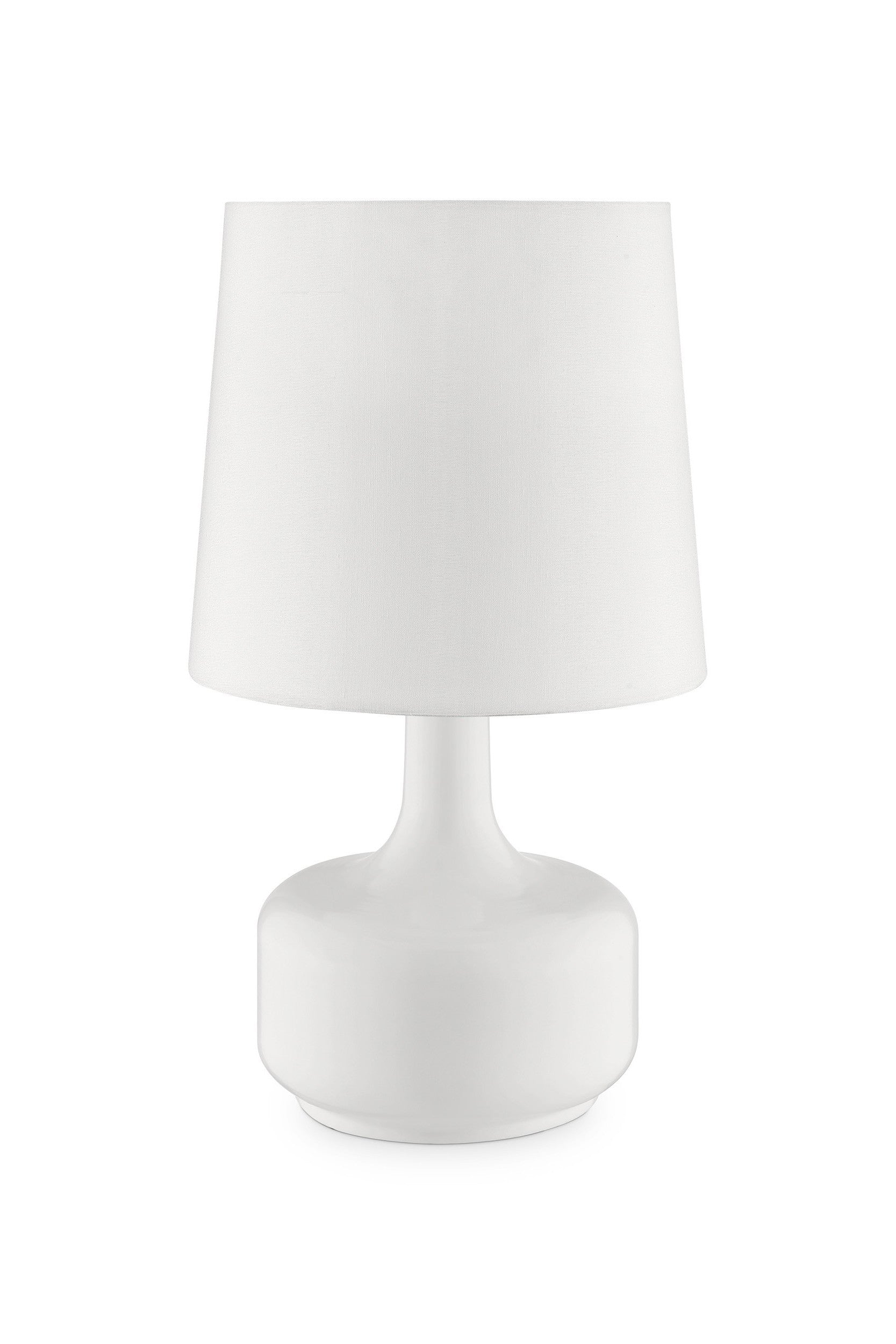 HomeRoots 17" Modern Table Lamp With Touch Switch in Powder White Finish