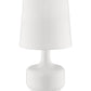 HomeRoots 17" Modern Table Lamp With Touch Switch in Powder White Finish