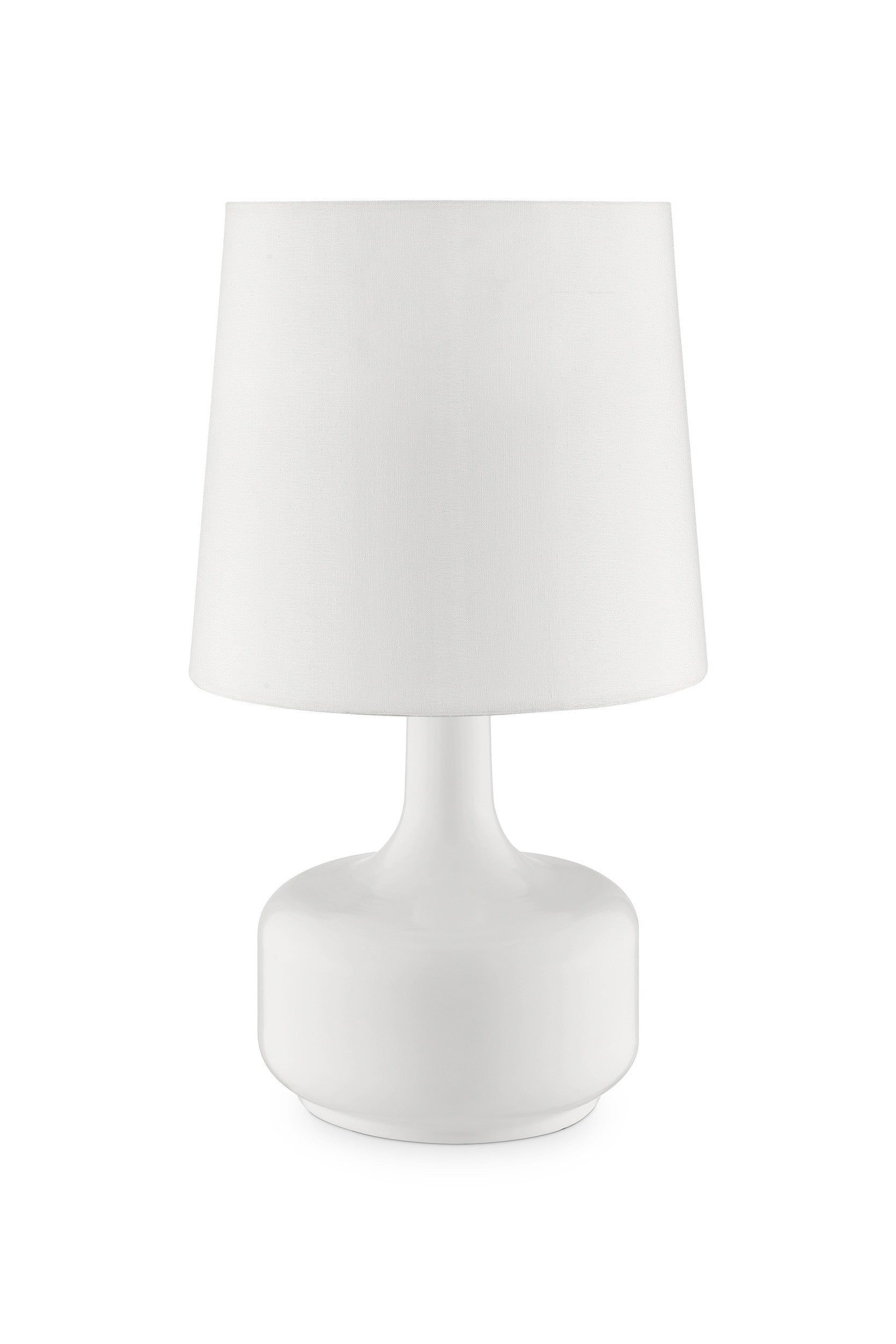 HomeRoots 17" Modern Table Lamp With Touch Switch in Powder White Finish
