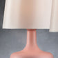 HomeRoots 17" Modern Table Lamp With Touch Switch in Soft Pink Finish