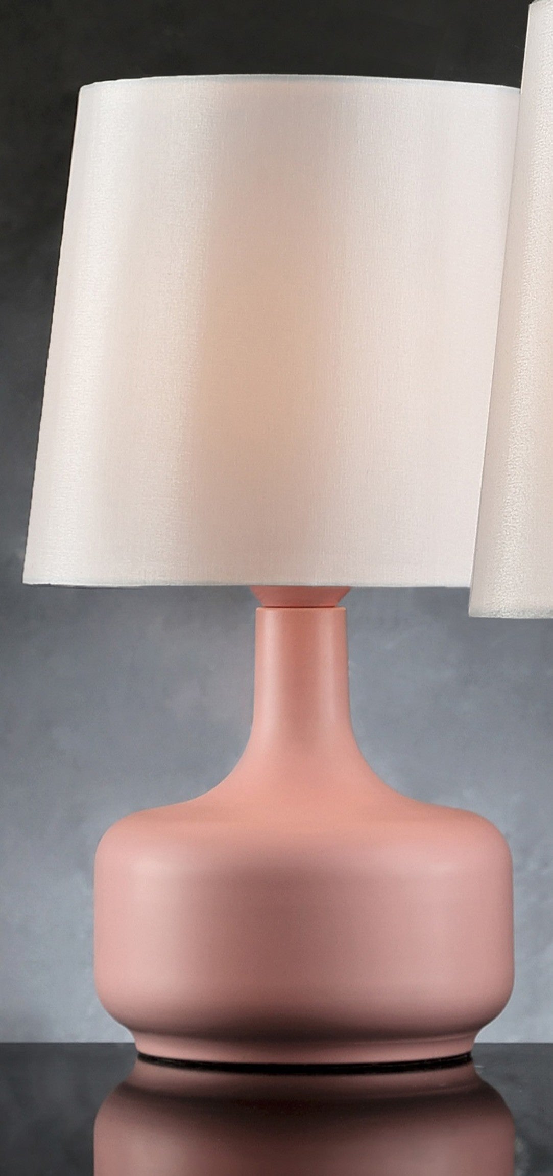HomeRoots 17" Modern Table Lamp With Touch Switch in Soft Pink Finish
