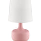 HomeRoots 17" Modern Table Lamp With Touch Switch in Soft Pink Finish