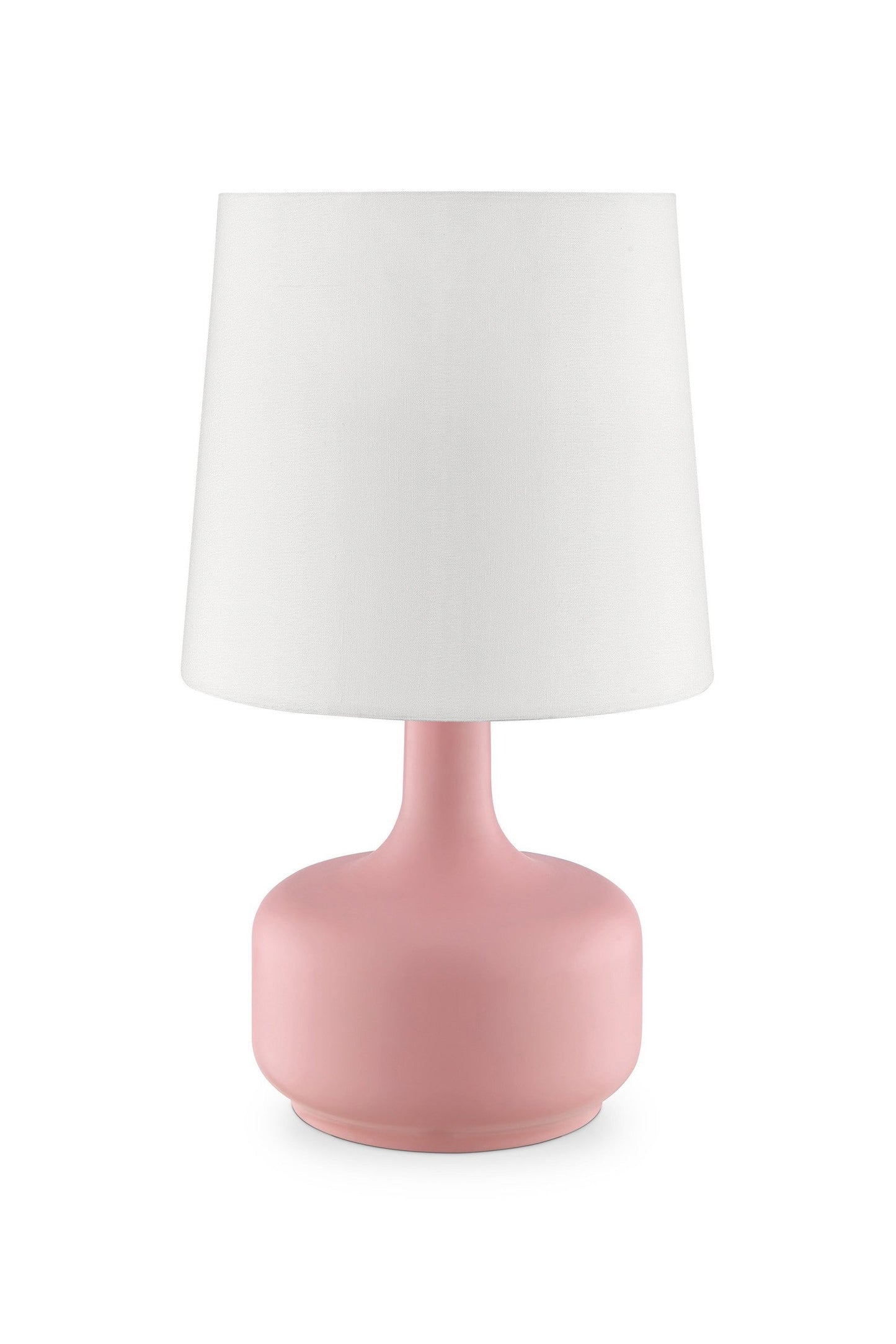 HomeRoots 17" Modern Table Lamp With Touch Switch in Soft Pink Finish