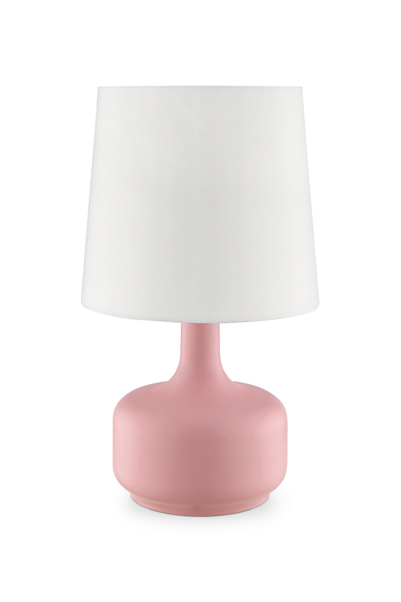 HomeRoots 17" Modern Table Lamp With Touch Switch in Soft Pink Finish