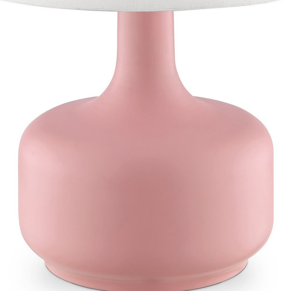 HomeRoots 17" Modern Table Lamp With Touch Switch in Soft Pink Finish