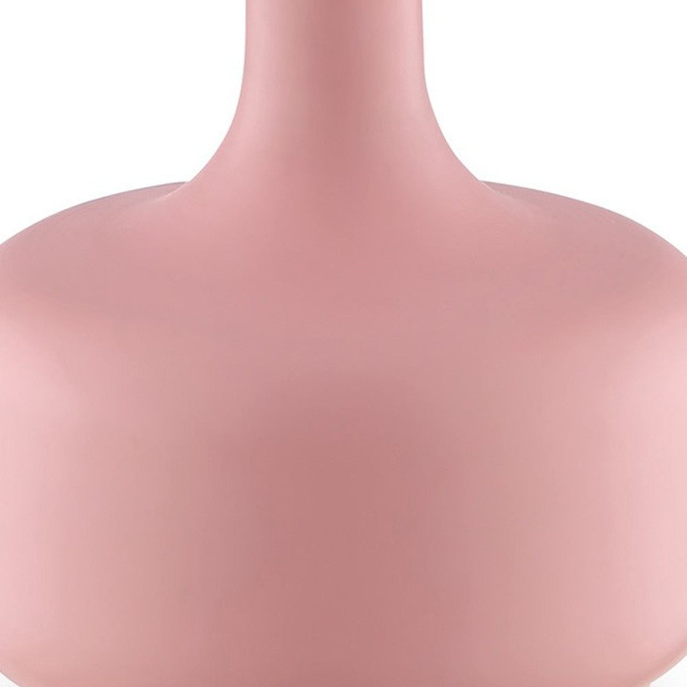 HomeRoots 17" Modern Table Lamp With Touch Switch in Soft Pink Finish
