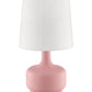 HomeRoots 17" Modern Table Lamp With Touch Switch in Soft Pink Finish