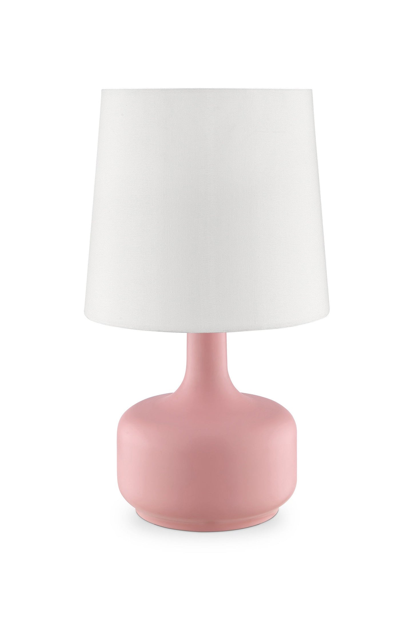 HomeRoots 17" Modern Table Lamp With Touch Switch in Soft Pink Finish