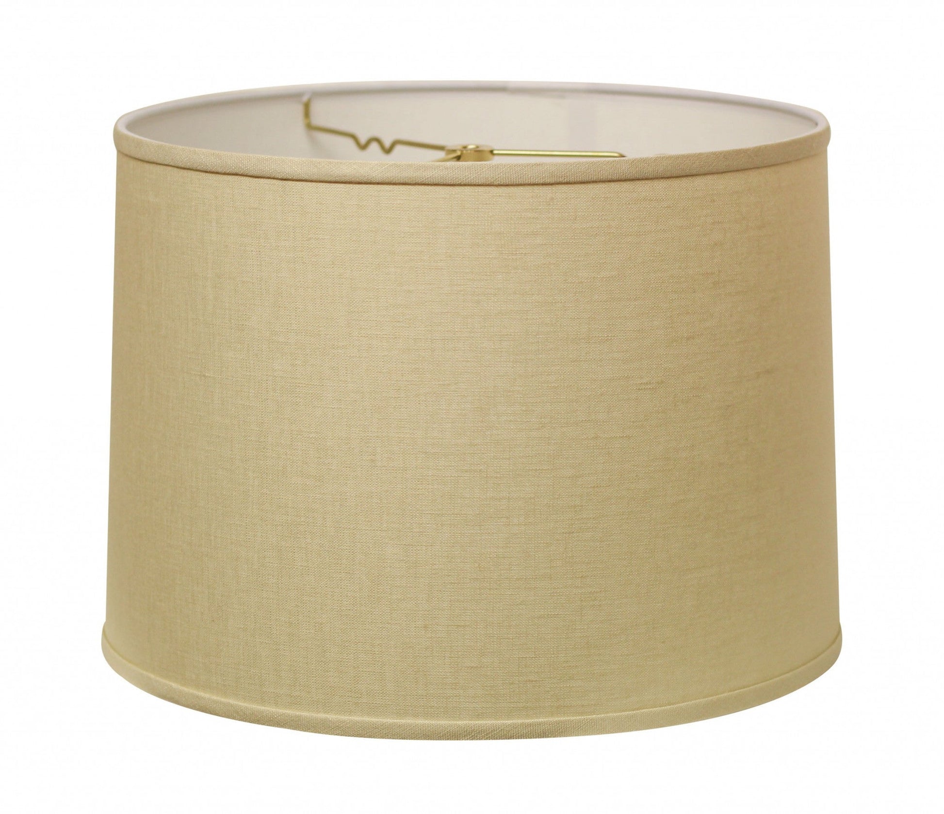HomeRoots 17" Parchment Throwback Drum Linen Lampshade in Beige Finish