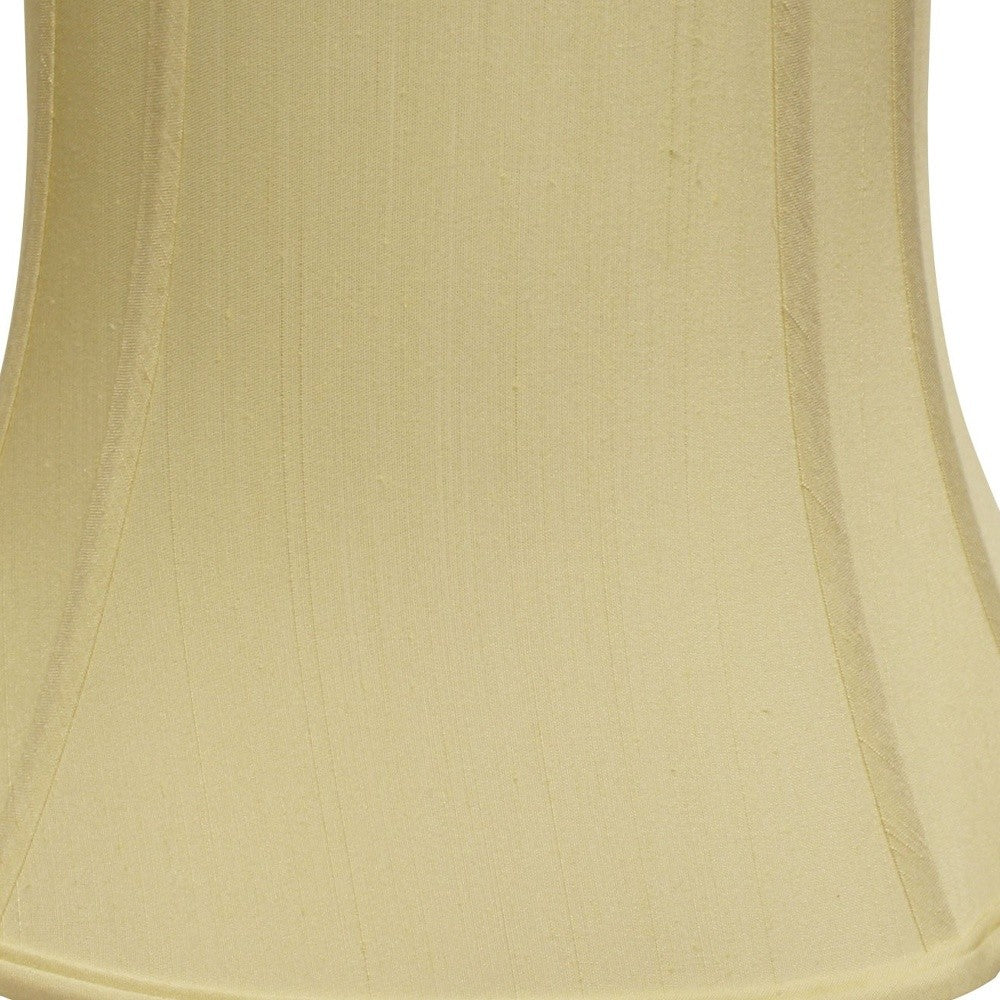 HomeRoots 17" Reversed Oval Monay Shantung Lampshade in Antique White Finish