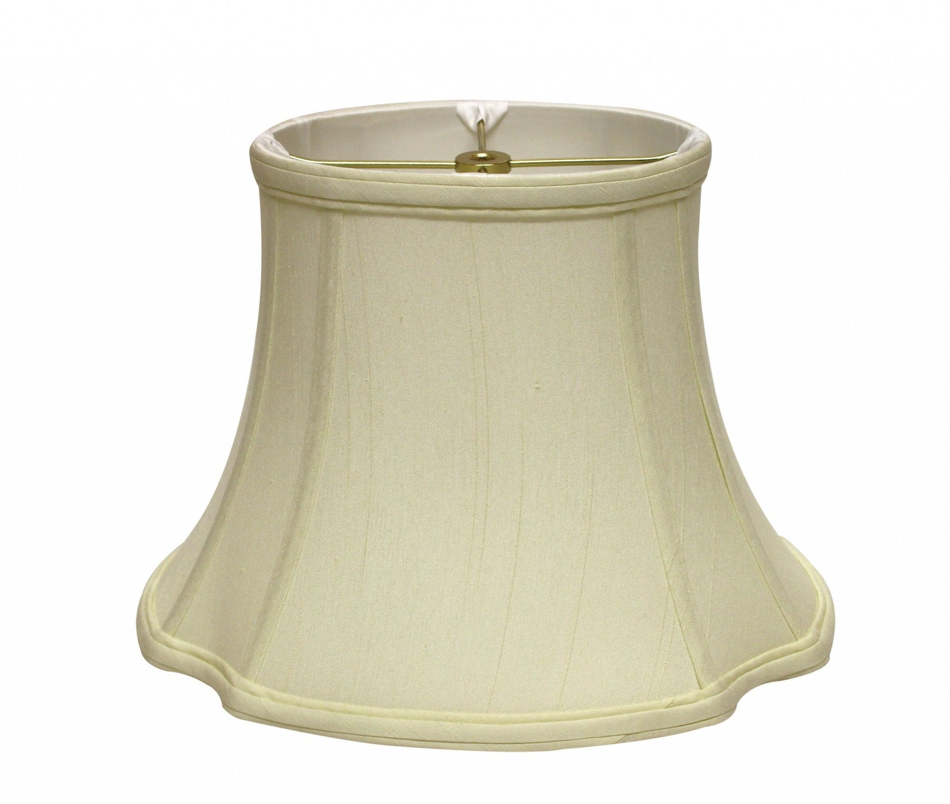 HomeRoots 17" Reversed Oval Monay Shantung Lampshade in Ivory Finish