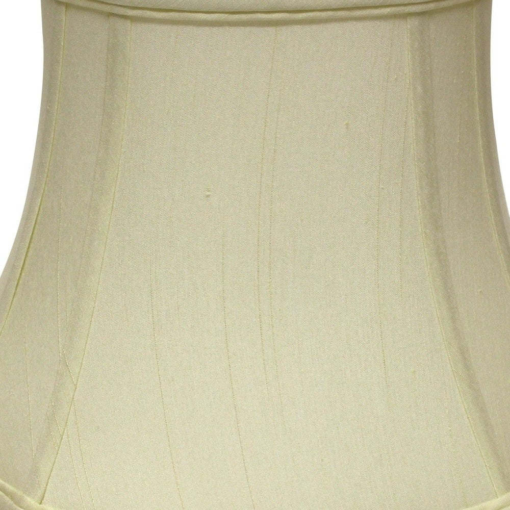 HomeRoots 17" Reversed Oval Monay Shantung Lampshade in Ivory Finish