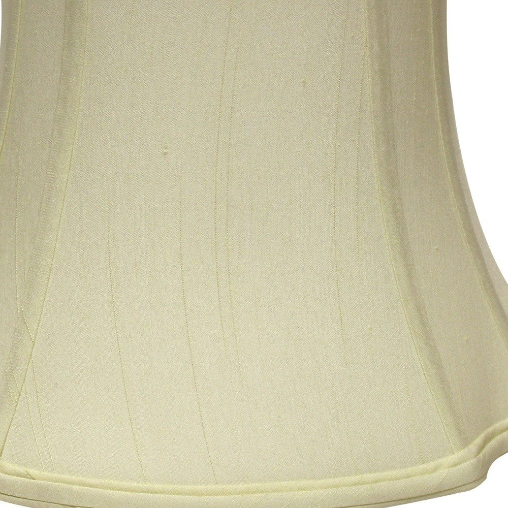 HomeRoots 17" Reversed Oval Monay Shantung Lampshade in Ivory Finish