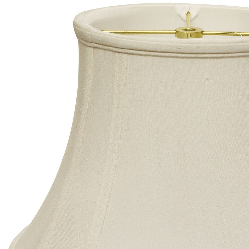 HomeRoots 17" Reversed Oval Monay Shantung Lampshade in White Finish