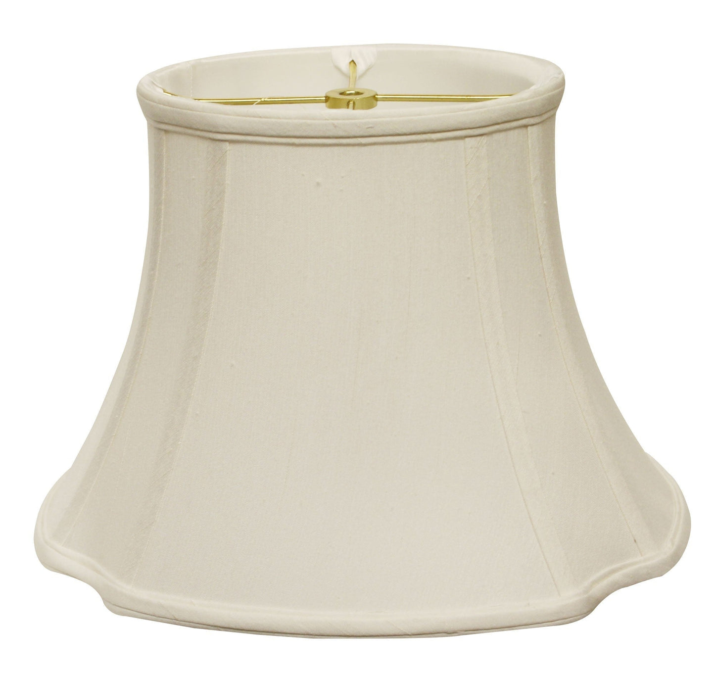 HomeRoots 17" Reversed Oval Monay Shantung Lampshade in White Finish