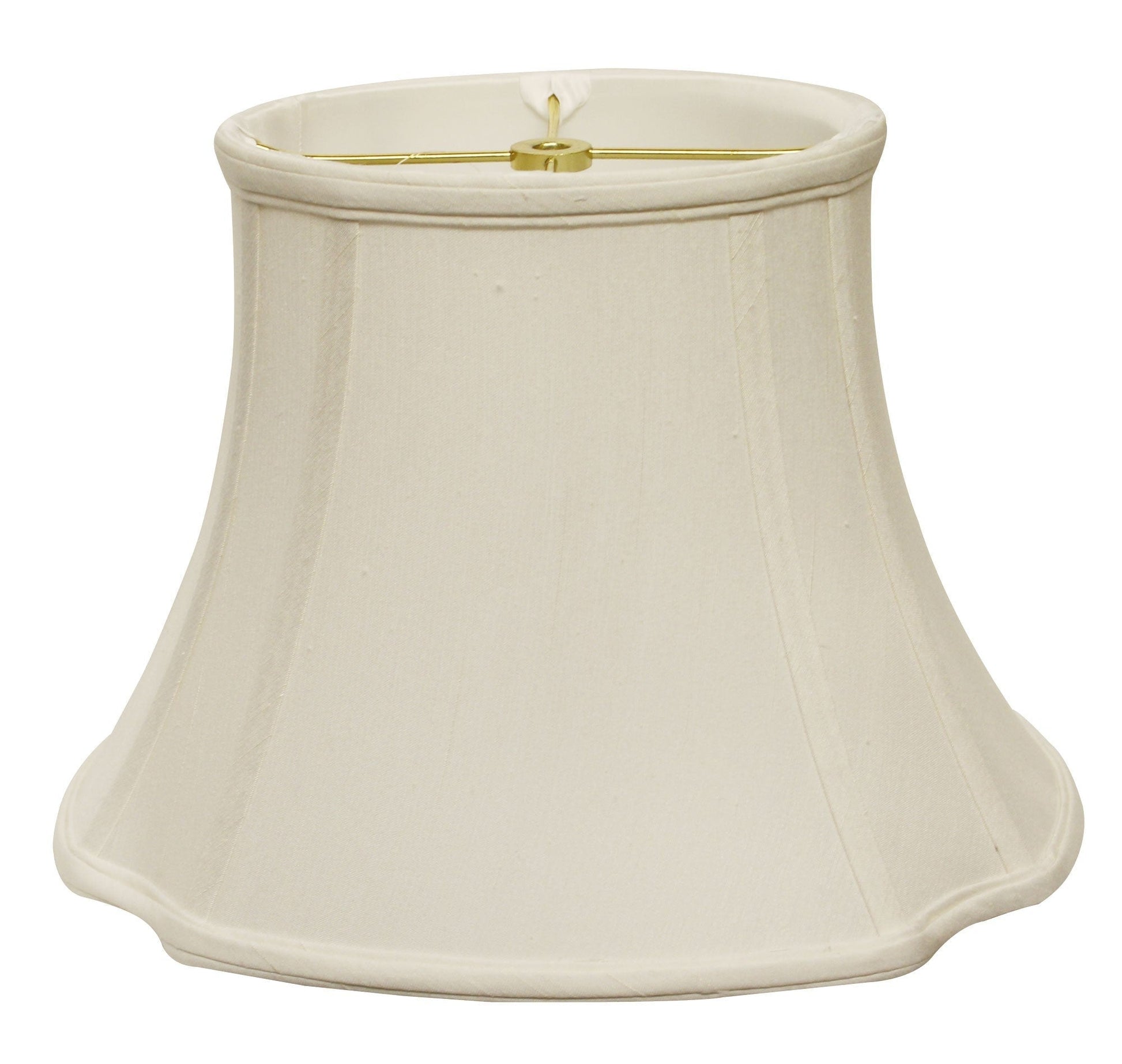 HomeRoots 17" Reversed Oval Monay Shantung Lampshade in White Finish