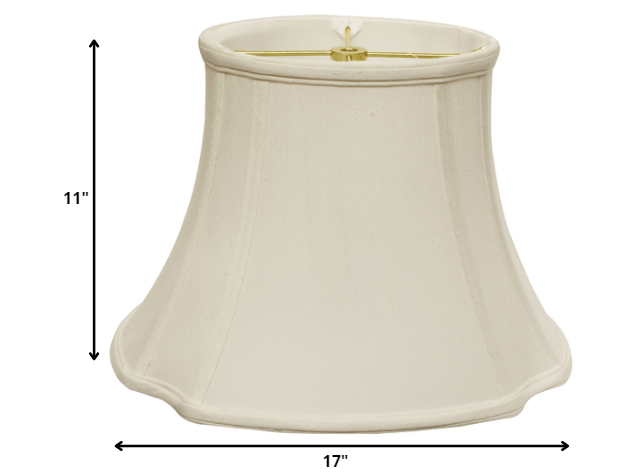 HomeRoots 17" Reversed Oval Monay Shantung Lampshade in White Finish