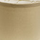 HomeRoots 17" Rosewood Drum Trimmed Linen Lampshade in Beige Finish