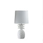 HomeRoots 17” Sculptural Pineapple Table Lamp With Empire Shade in White Finish