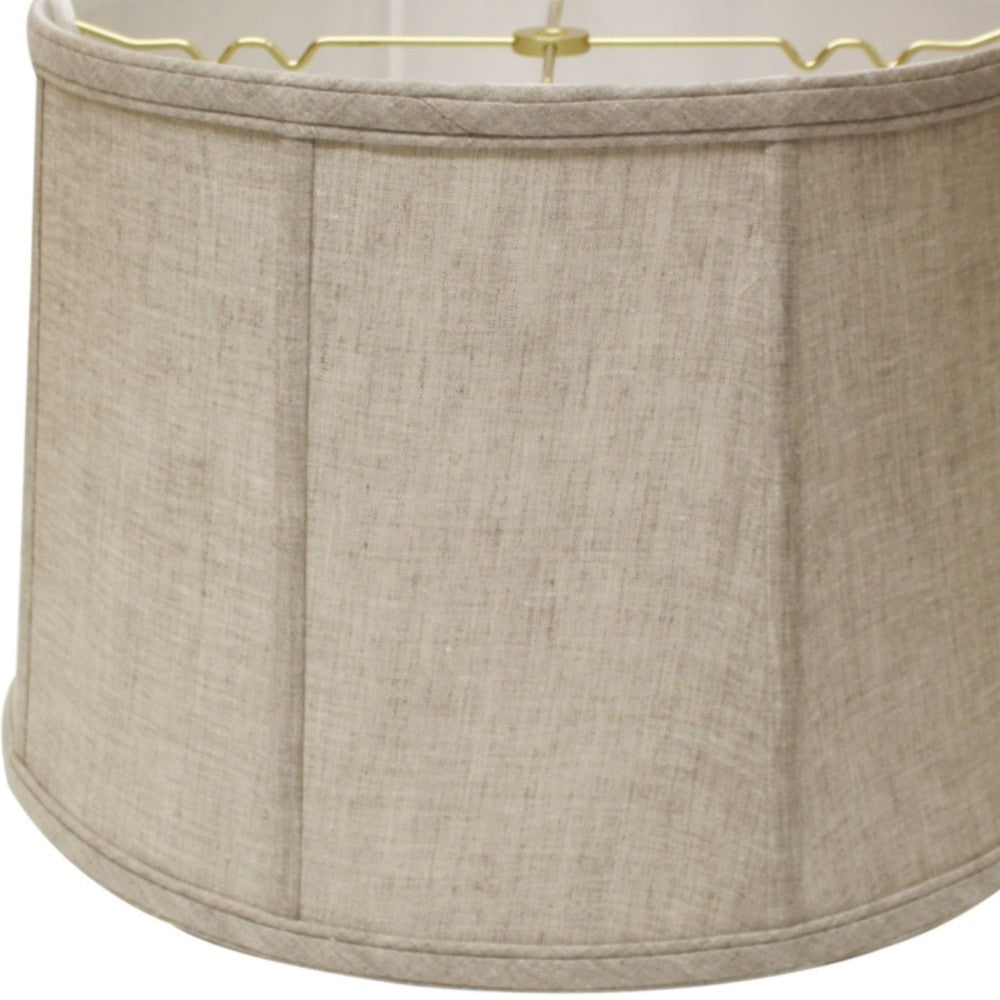 HomeRoots 17" Throwback Drum Linen Lampshade in Cream Finish