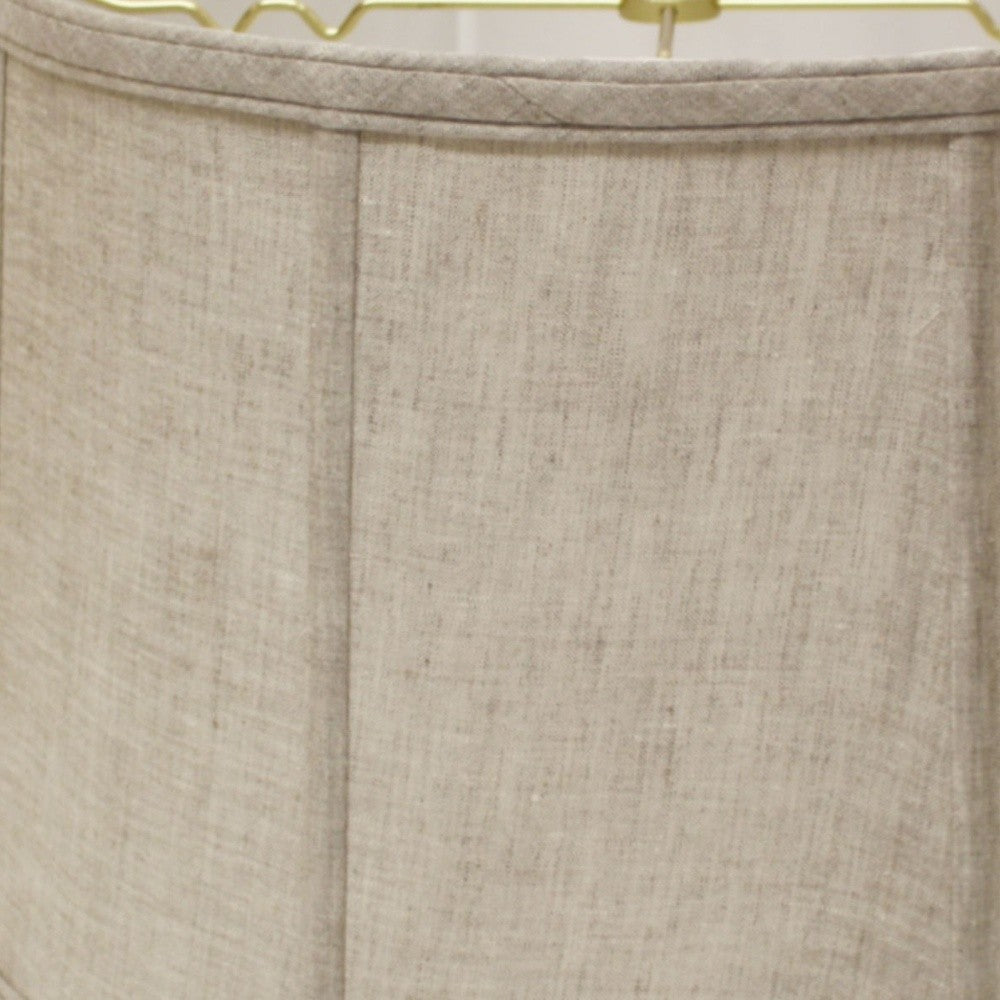 HomeRoots 17" Throwback Drum Linen Lampshade in Cream Finish