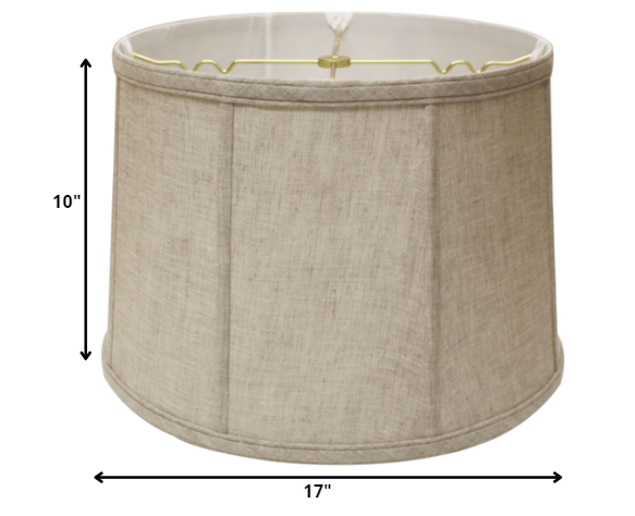 HomeRoots 17" Throwback Drum Linen Lampshade in Cream Finish