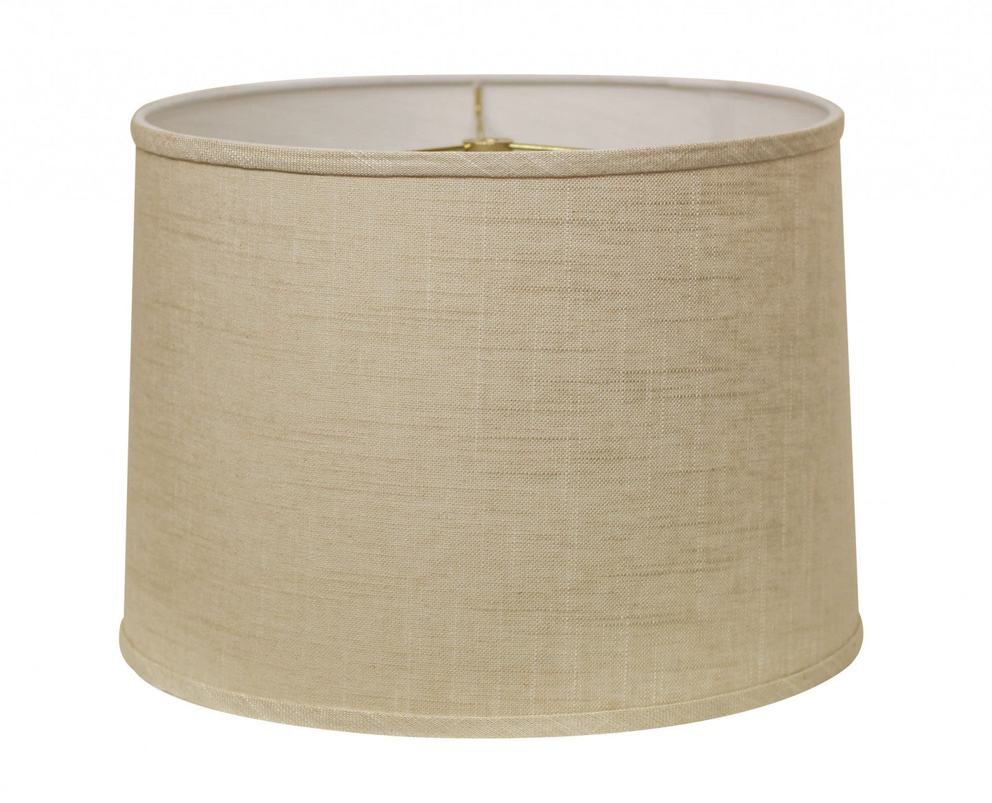 HomeRoots 17" Throwback Drum Linen Lampshade in Light Wheat Finish