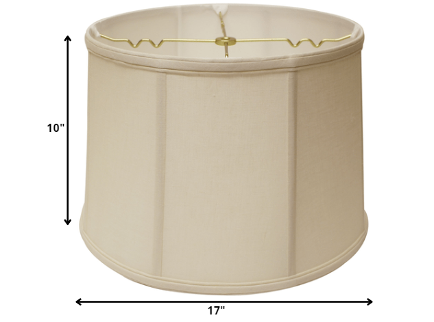 HomeRoots 17" Throwback Drum Linen Lampshade in Off White Finish