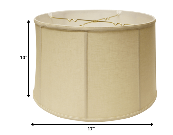 HomeRoots 17" Throwback Drum Linen Lampshade in Pale Brown Finish
