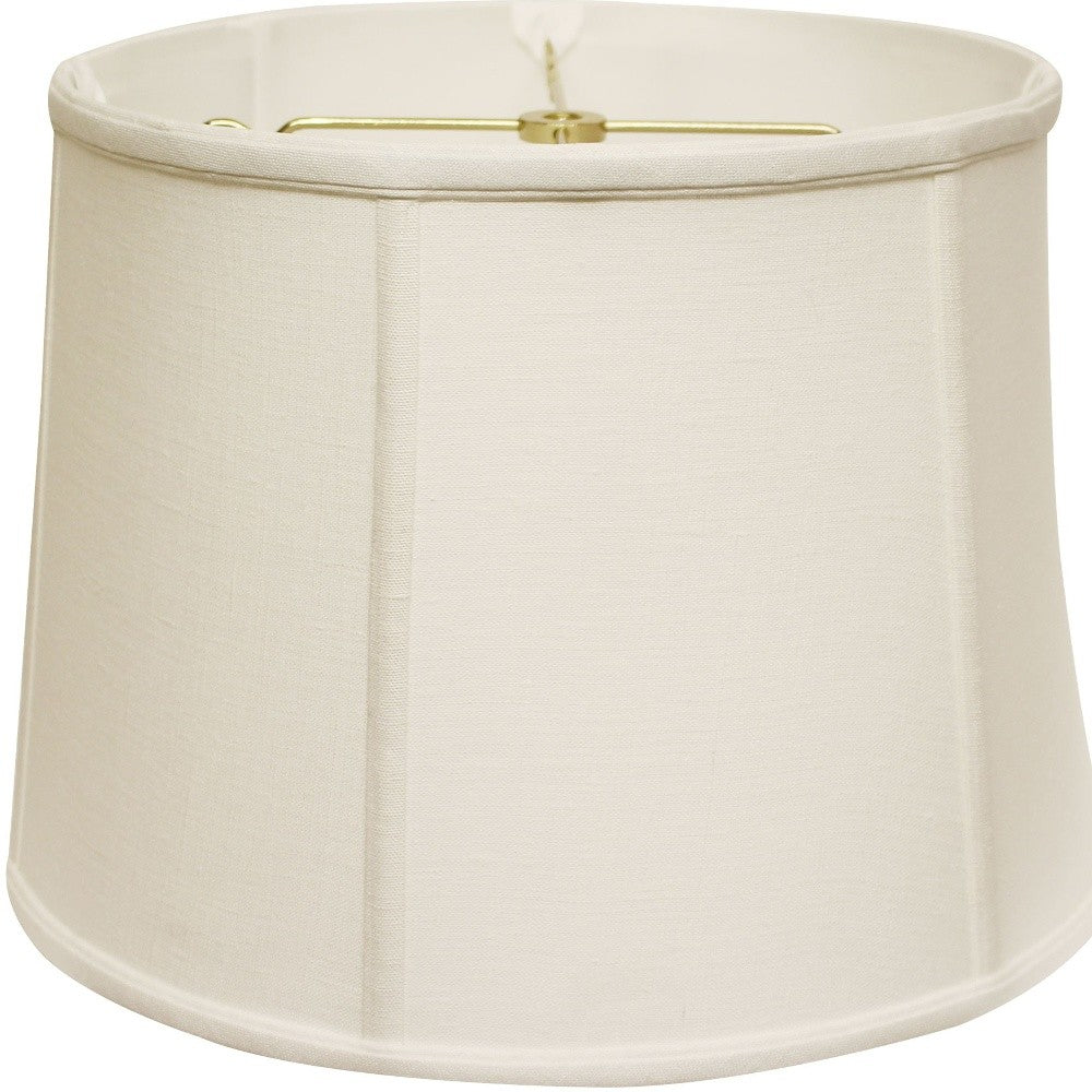 HomeRoots 17" Throwback Drum Linen Lampshade in White Finish