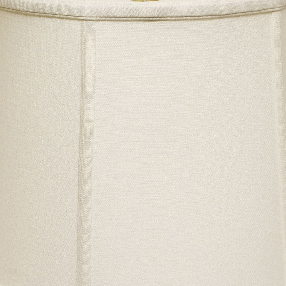 HomeRoots 17" Throwback Drum Linen Lampshade in White Finish