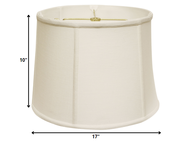 HomeRoots 17" Throwback Drum Linen Lampshade in White Finish
