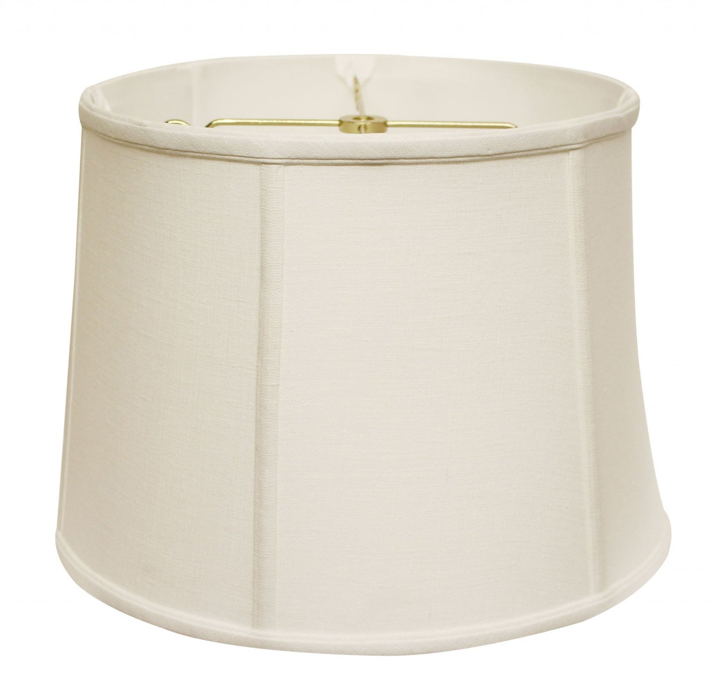 HomeRoots 17" Throwback Drum Linen Lampshade in White Finish