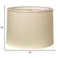 HomeRoots 17" Throwback Drum No Slub Lampshade in Ivory Finish