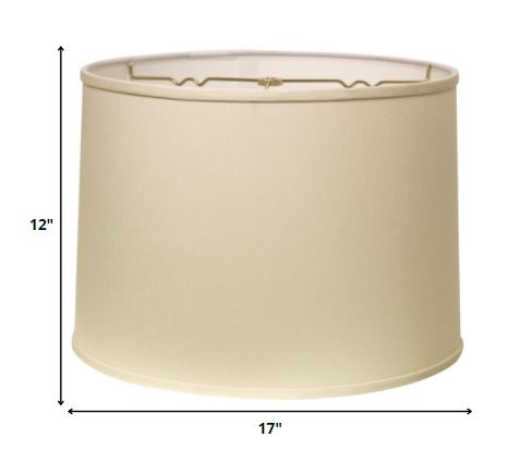 HomeRoots 17" Throwback Drum No Slub Lampshade in Ivory Finish