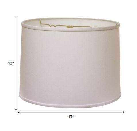HomeRoots 17" Throwback Drum No Slub Lampshade in White Finish