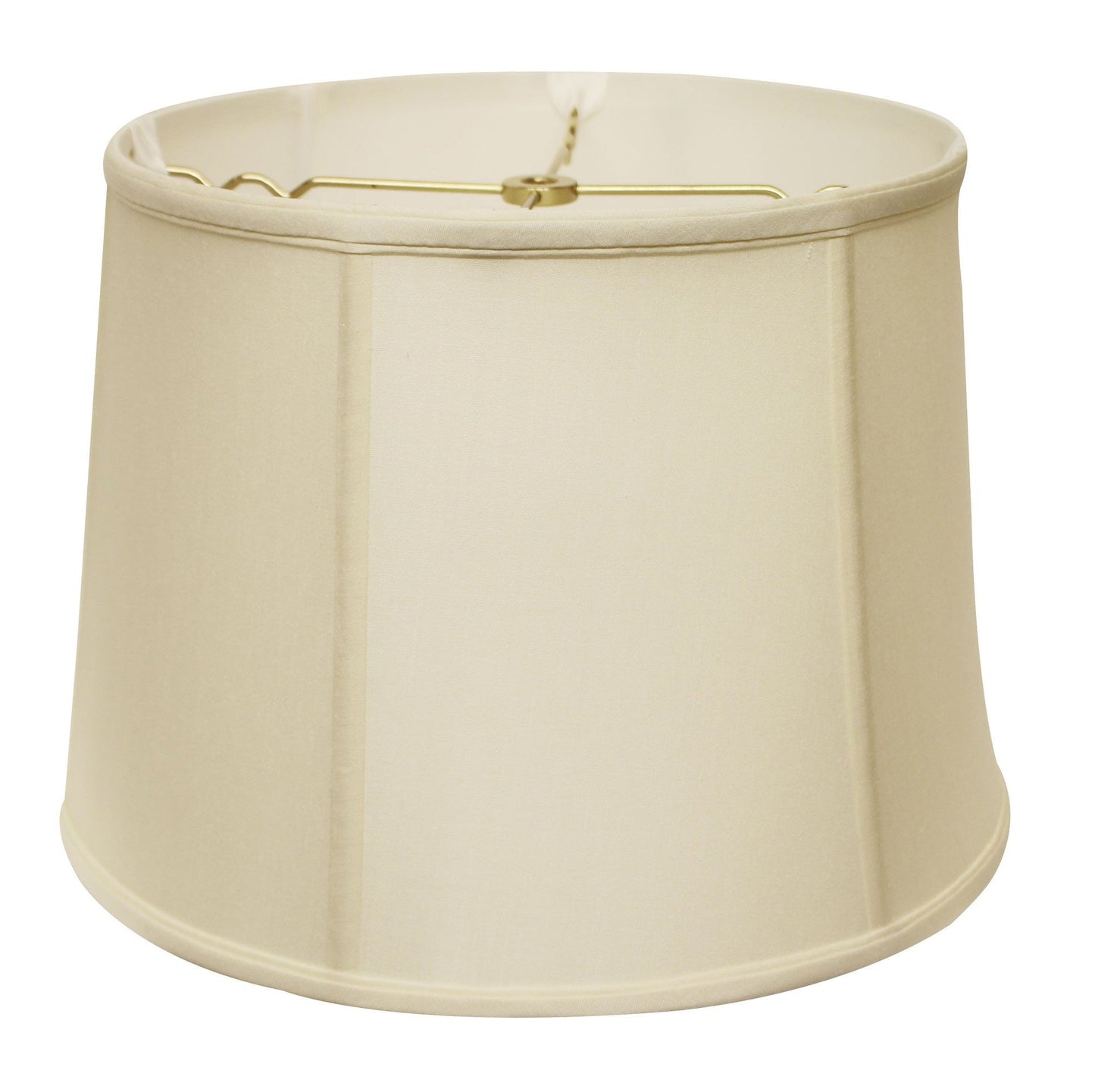 HomeRoots 17" Throwback Drum Pongee Silk Lampshade in Ivory Finish