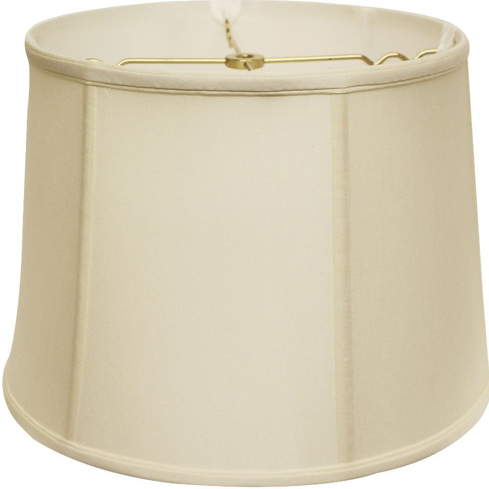 HomeRoots 17" Throwback Drum Pongee Silk Lampshade in Ivory Finish